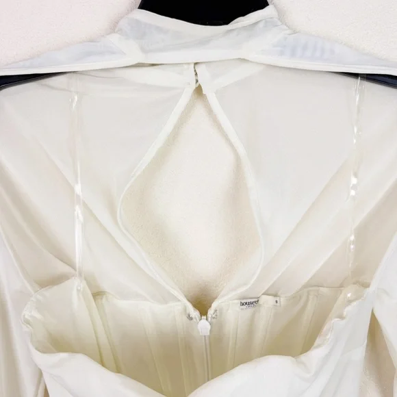 House of CB Milarose Dress Choker Long Sleeve Mesh Midi Dress Small - Picture 6 of 10